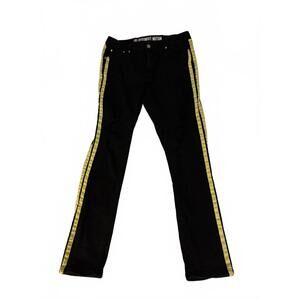 Argonaut Nation Black Jeans with Yellow Stripes